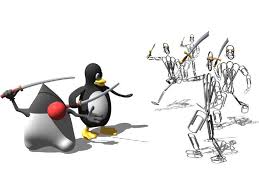 java junto a tux atacando la base del bloatware <i>Microsoft</i>