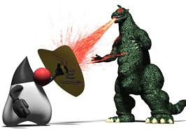 java salvando a la humanidad de godzilla